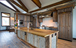 Custom Crested Butte Home Builder Cedar Rdige Construction used reclaimed wood in this Buckhorn Ranch Kitchen